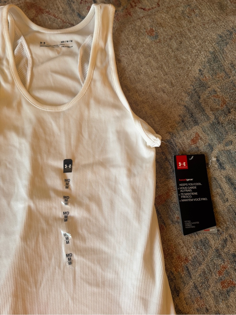 Under Armour White Ribbed Racerback Tank - Picture 2 of 4